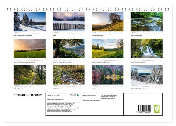 Produktbild: Freiburg, Drumherum (Tischkalender 2026 DIN A5 quer), CALVENDO Monatskalender