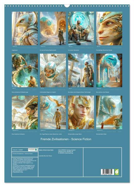 Produktbild: Fremde Zivilisationen - Science Fiction (Wandkalender 2026 DIN A2 hoch), CALVENDO Monatskalender