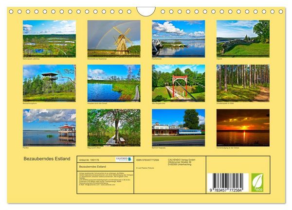 Produktbild: Bezauberndes Estland (Wandkalender 2026 DIN A4 quer), CALVENDO Monatskalender