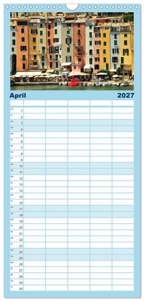 Produktbild: Familienplaner 2027 - Cinque Terre - die bunten D&ouml;rfer Liguriens mit 5 Spalten (Wandkalender, 21 x 45 cm) CALVENDO