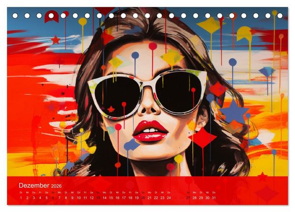 Produktbild: Pop-Art. Eine Reise in coolen Illustrationen (Tischkalender 2026 DIN A5 quer), CALVENDO Monatskalender