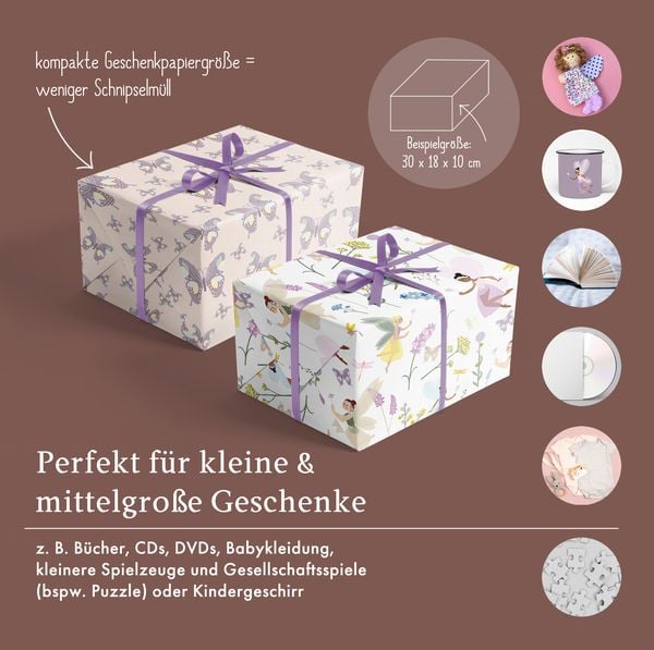 Produktbild: Geschenkpapier-Set f&uuml;r Kinder: Feen/ Elfen und Schmetterlinge