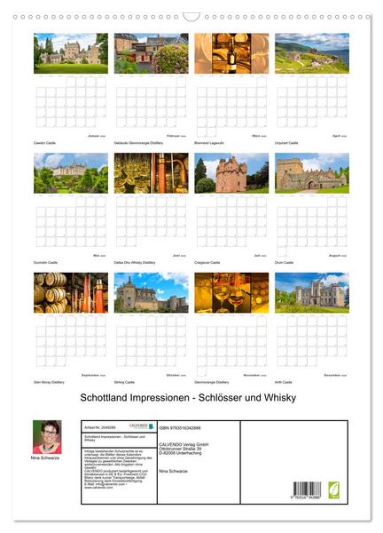Produktbild: Schottland Impressionen - Schl&ouml;sser und Whisky (Wandkalender 2026 DIN A2 hoch), CALVENDO Monatskalender