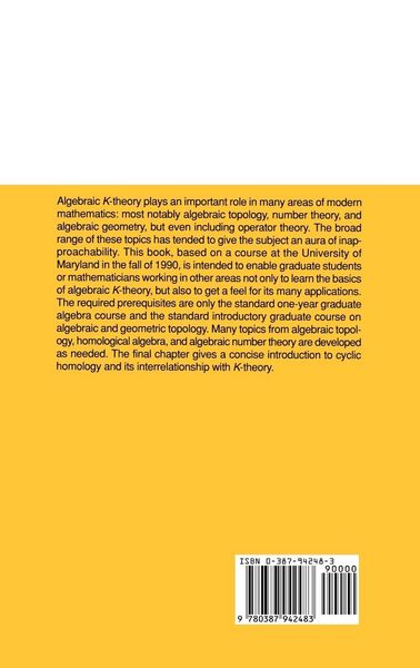 Produktbild: Algebraic K-Theory and Its Applications