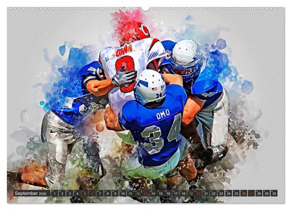 Produktbild: American Football extrem (Wandkalender 2026 DIN A2 quer), CALVENDO Monatskalender