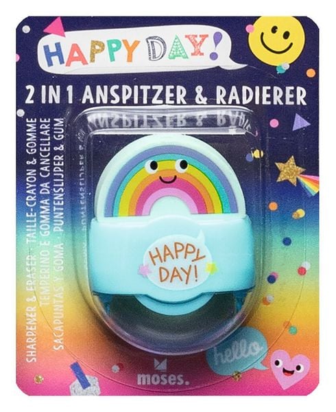 Produktbild: Happy Day 2 in 1 Anspitzer & Radierer