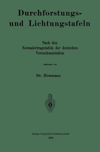 Produktbild: Durchforstungs- und Lichtungstafeln
