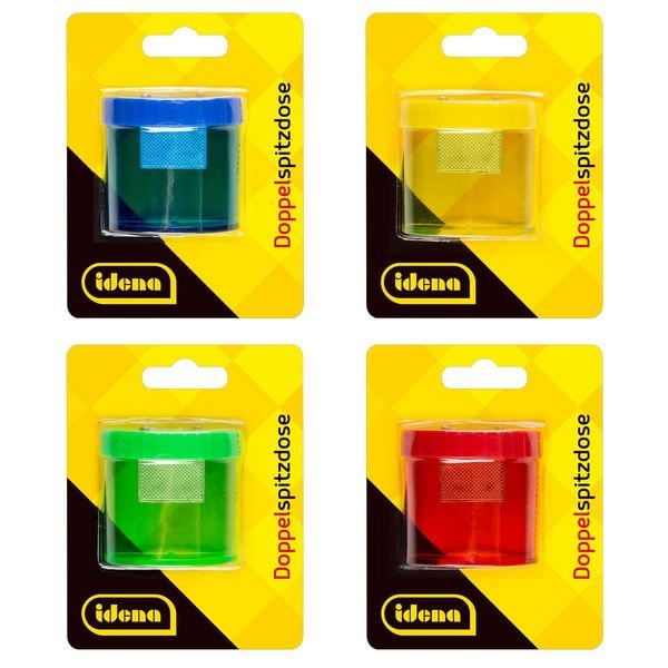 Idena Doppelspitzdose oval 4fach sortiert Blister
