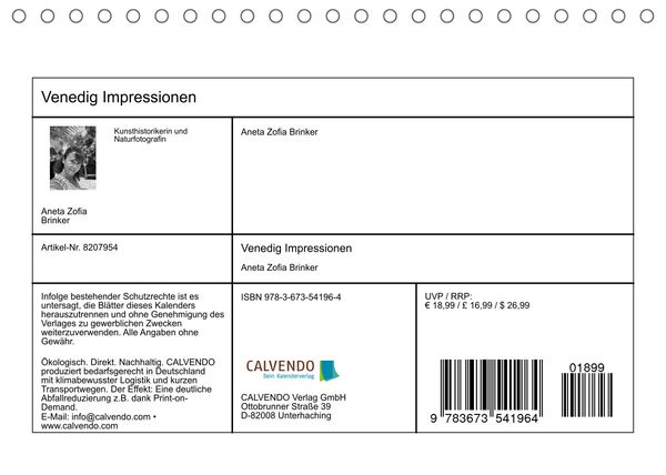 Produktbild: Venedig Impressionen (Tischkalender 2022 DIN A5 quer)