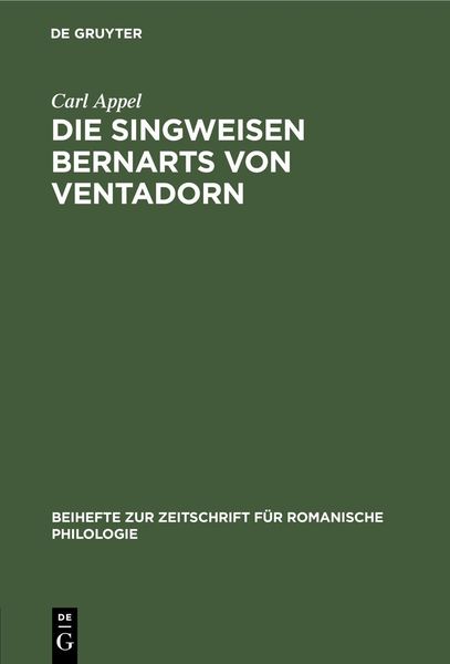 Produktbild: Die Singweisen Bernarts von Ventadorn