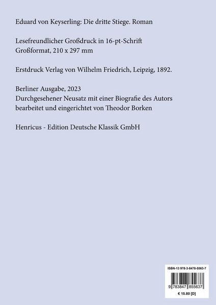 Produktbild: Die dritte Stiege (Gro&szlig;druck)