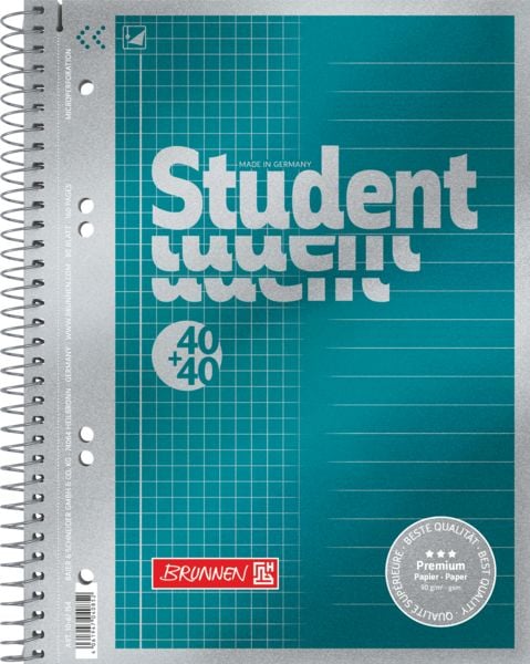 Produktbild: Brunnen Collegeblock Premium Student DUO A5 petrol