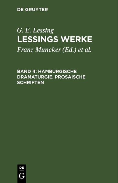 Produktbild: Hamburgische Dramaturgie. Prosaische Schriften