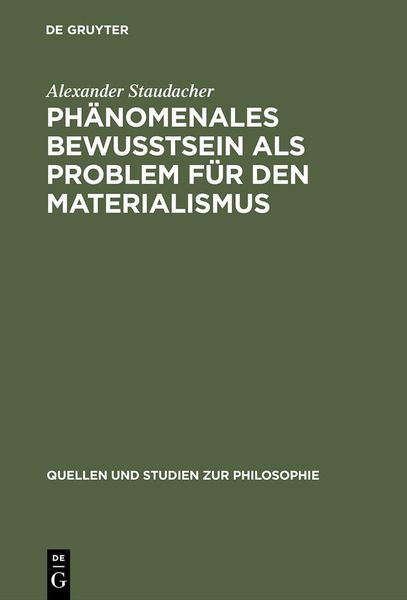 Produktbild: Ph&auml;nomenales Bewu&szlig;tsein als Problem f&uuml;r den Materialismus