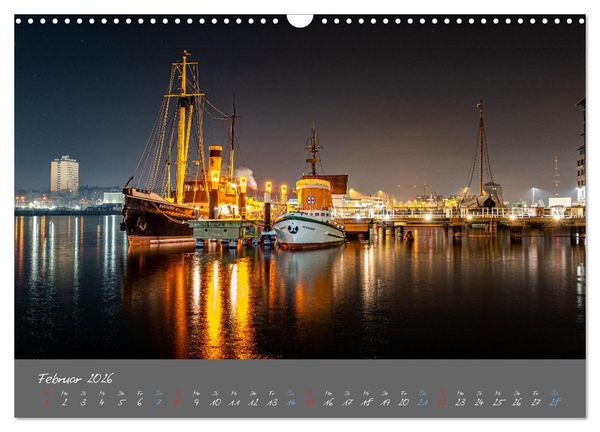 Produktbild: So sch&ouml;n ist Kiel im Dunkeln (Wandkalender 2026 DIN A3 quer), CALVENDO Monatskalender