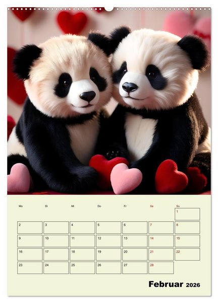 Produktbild: Ein pandastarkes Jahr - Flauschige Pandab&auml;ren zum Verlieben (hochwertiger Premium Wandkalender 2026 DIN A2 hoch), Kunstdruck in Hochglanz