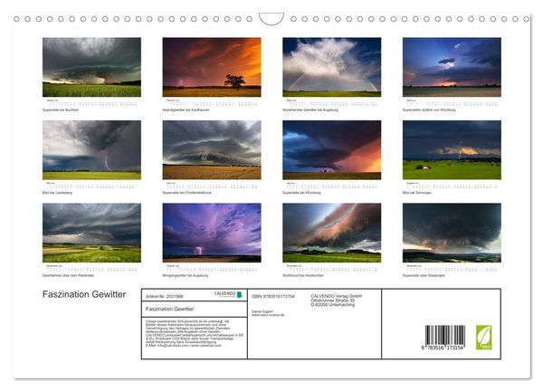 Produktbild: Faszination Gewitter (Wandkalender 2026 DIN A3 quer), CALVENDO Monatskalender