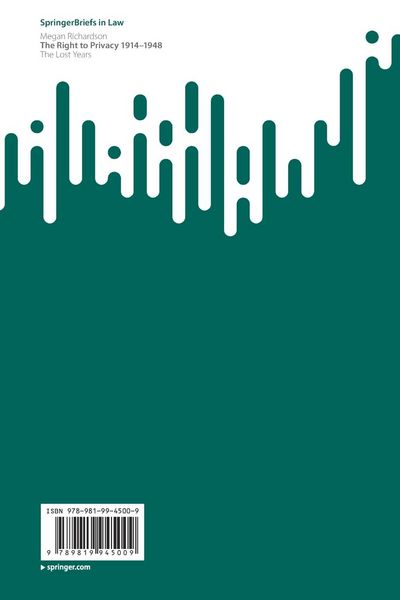 Produktbild: The Right to Privacy 1914&ndash;1948