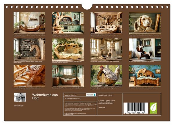 Produktbild: Wohntr&auml;ume aus Holz (Wandkalender 2026 DIN A4 quer), CALVENDO Monatskalender
