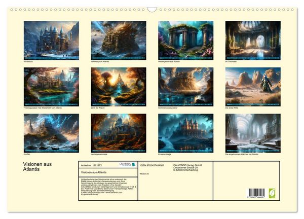 Produktbild: Visionen aus Atlantis (Wandkalender 2026 DIN A2 quer), CALVENDO Monatskalender