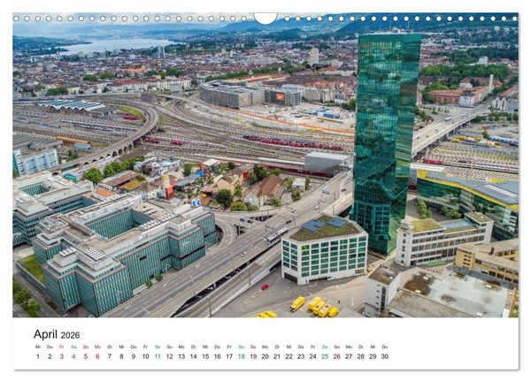 Produktbild: Luftbildkalender Z&uuml;rich (Wandkalender 2026 DIN A3 quer), CALVENDO Monatskalender