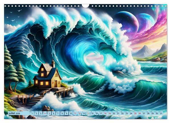 Produktbild: Vagues en col&egrave;re (Calendrier mural 2026 DIN A3 vertical), CALVENDO calendrier mensuel