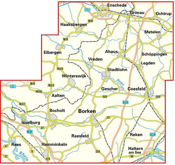 Produktbild: BVA Radwanderkarte Kreis Borken mit Knotenpunkten 1:50.000