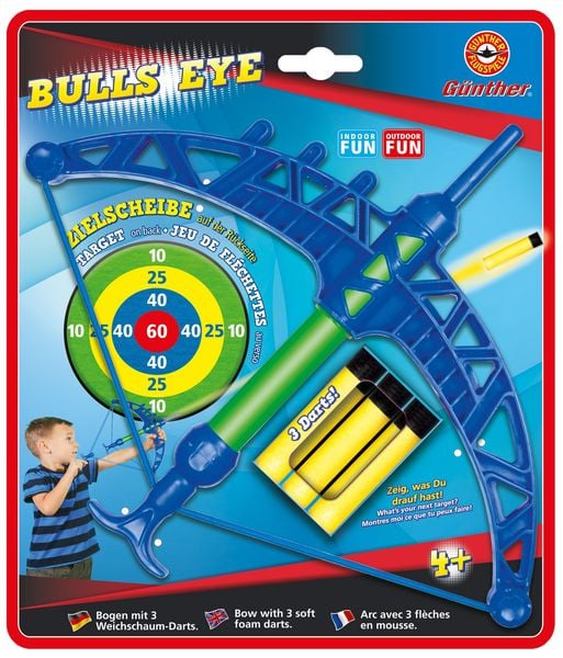 Produktbild: Paul G&uuml;nther 1552 - Bulls Eye, Pfeil & Bogen Set mit Zielscheibe und Weichschaum-Darts, ab 4 Jahren