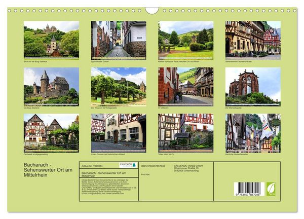 Produktbild: Bacharach - Sehenswerter Ort am Mittelrhein (Wandkalender 2026 DIN A3 quer), CALVENDO Monatskalender