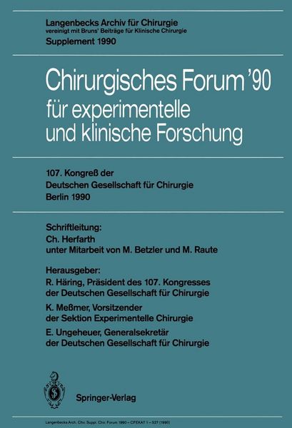 Produktbild: 107. Kongre&szlig; der Deutschen Gesellschaft f&uuml;r Chirurgie Berlin, 17.-21. April 1990