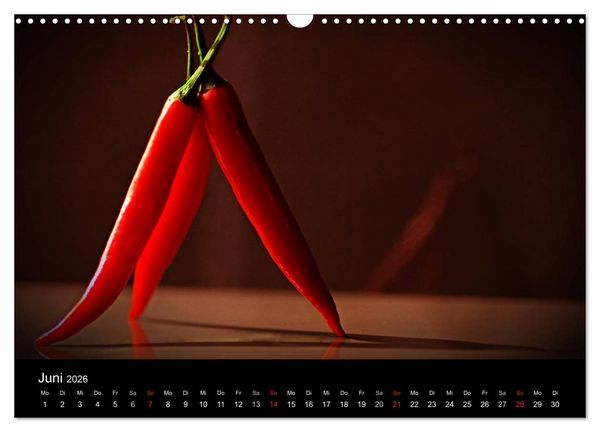 Produktbild: Hot Chili K&uuml;chen Kalender (Wandkalender 2026 DIN A3 quer), CALVENDO Monatskalender