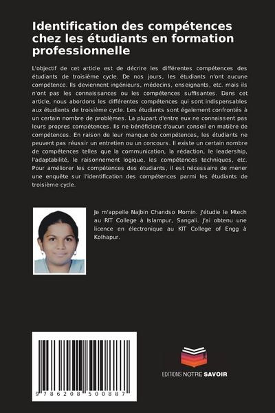 Produktbild: Identification des comp&eacute;tences chez les &eacute;tudiants en formation professionnelle