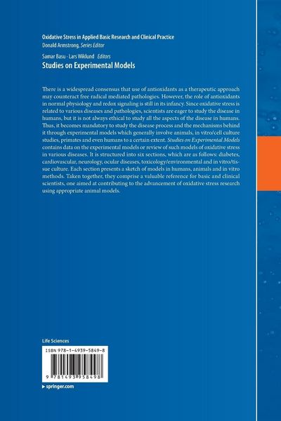Produktbild: Studies on Experimental Models