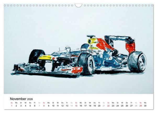 Produktbild: Illustrationen Formel 1 Rennwagen (Wandkalender 2026 DIN A3 quer), CALVENDO Monatskalender