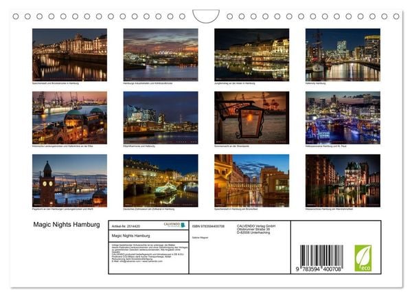 Produktbild: Magic Nights Hamburg (Wandkalender 2027 DIN A4 quer), CALVENDO Monatskalender
