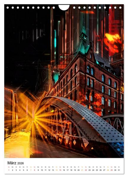 Produktbild: Hamburg bunte Stadt (Wandkalender 2026 DIN A4 hoch), CALVENDO Monatskalender