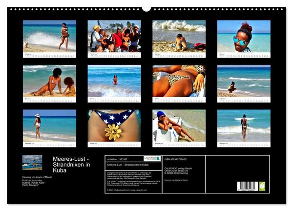 Produktbild: Meeres-Lust - Strandnixen in Kuba (Wandkalender 2026 DIN A2 quer), CALVENDO Monatskalender