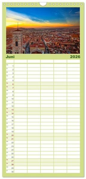 Produktbild: Familienplaner 2026 - Florenz - Sch&ouml;nheit in der Toskana mit 5 Spalten (Wandkalender, 21 x 45 cm) CALVENDO