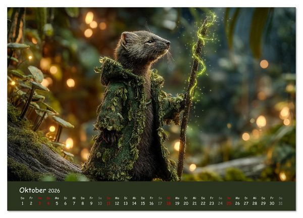 Produktbild: Magischer M&auml;rchenwald - Kinderkalender mit Tier-Zauberern (Tischkalender 2026 DIN A5 quer), CALVENDO Monatskalender