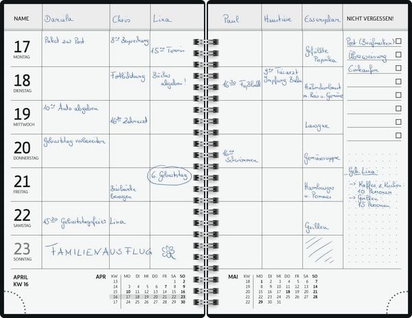 Produktbild: BRUNNEN 1070290037 Buchkalender Familienplaner 2027 "Flowers" A5, Papier