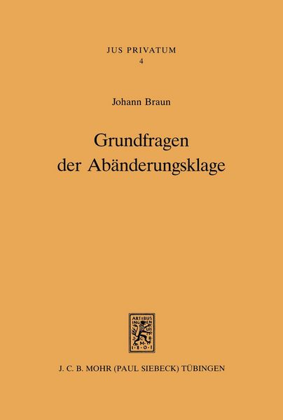 Produktbild: Grundfragen der Ab&auml;nderungsklage