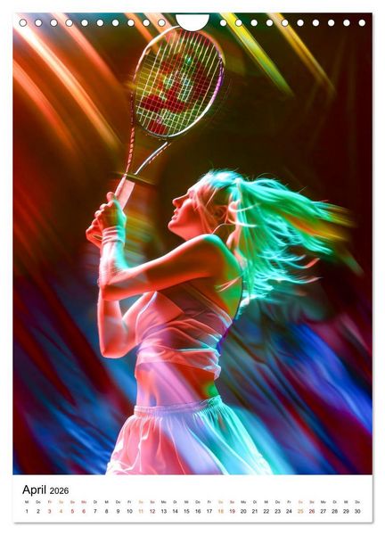 Produktbild: Tennis kreativ (Wandkalender 2026 DIN A4 hoch), CALVENDO Monatskalender