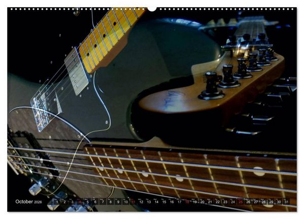 Produktbild: ROCK GUITARS Snapshots (High Quality Premium Wall Calendar 2026 DIN A2 landscape),CALVENDO 12 Month Wall Calendar