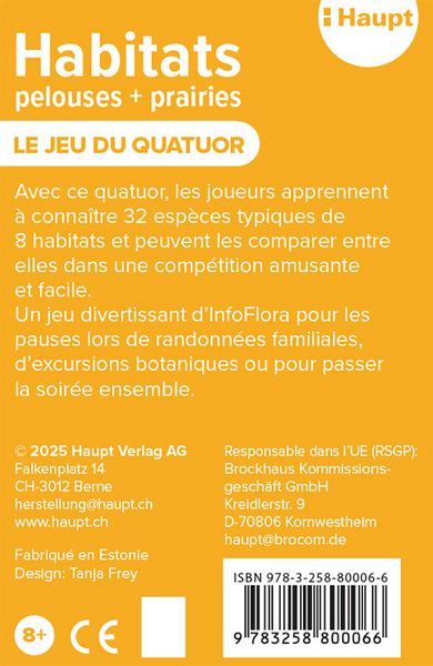 Produktbild: Habitats pelouses et prairies &ndash; le jeu du quatuor