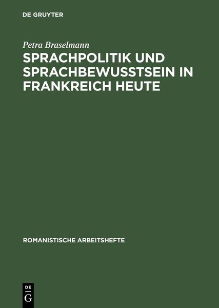 Produktbild: Sprachpolitik und Sprachbewusstsein in Frankreich heute