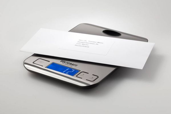Produktbild: VOLTCRAFT TS-5000/1-Alu Briefwaage TS-5000/1-Alu W&auml;gebereich (max.) 5 kg Ablesbarkeit 1 g batteriebetrieben Edelstahl