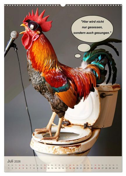 Produktbild: Tierisch lustiger Toilettenhumor (hochwertiger Premium Wandkalender 2026 DIN A2 hoch), Kunstdruck in Hochglanz