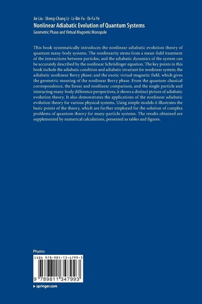 Produktbild: Nonlinear Adiabatic Evolution of Quantum Systems