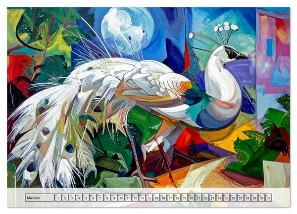 Produktbild: Farbenfrohe Tierbilder (hochwertiger Premium Wandkalender 2026 DIN A2 quer), Kunstdruck in Hochglanz