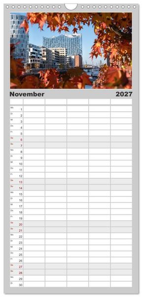 Produktbild: Familienplaner 2027 - Urbane Impressionen: Hansestadt Hamburg - Tor zur Welt mit 5 Spalten (Wandkalender, 21 x 45 cm) CALVENDO